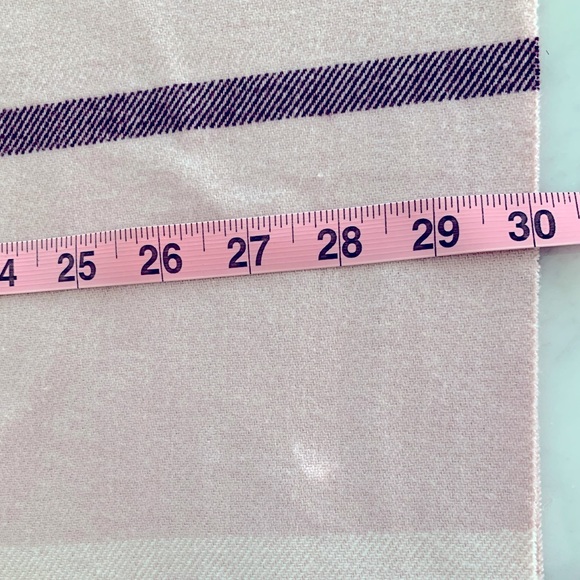 Love and Lore pink plaid blanket scarf with hit of burgandy 30” x 70” - Picture 8 of 10